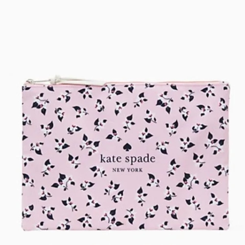 Kate Spade Large Canvas Floral Print Zip Pouch - Picture 14 of 14